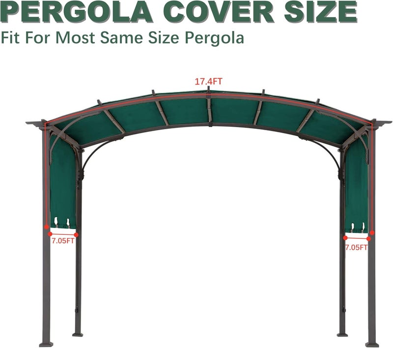 SCOMANAGE 85''x 208'' Universal Doubleton Steel Pergola Replacement Cover for Pergola L-PG080PST, (Forest Green) - Image 4